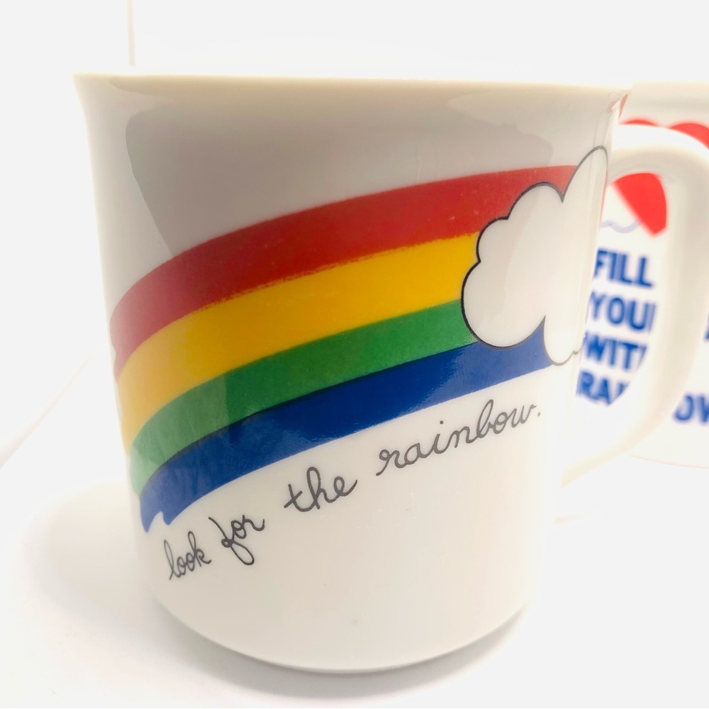 Vintage 80s Rainbow Coffee Mugs - Picture 3 of 12